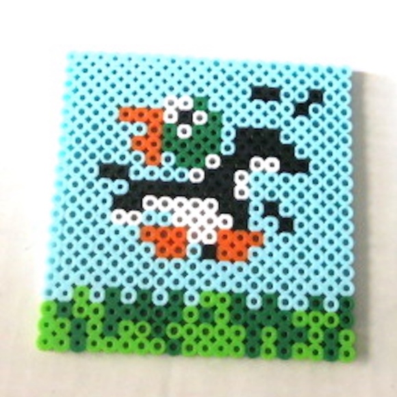 Set of 4 Duck Hunt Perler Coasters - Picture 2 of 6